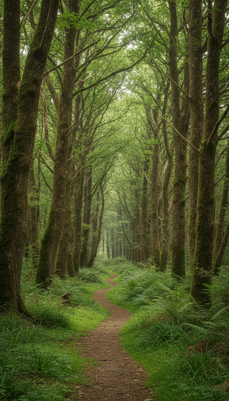 Forest destination with scenic hiking trails